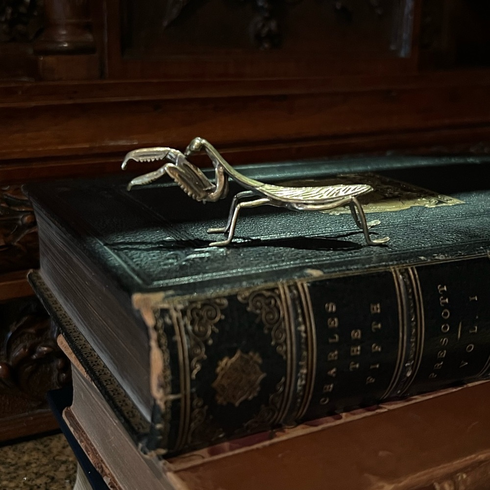 Brass Praying Mantis Figurine - Decorative Accent - Picture 2 of 5
